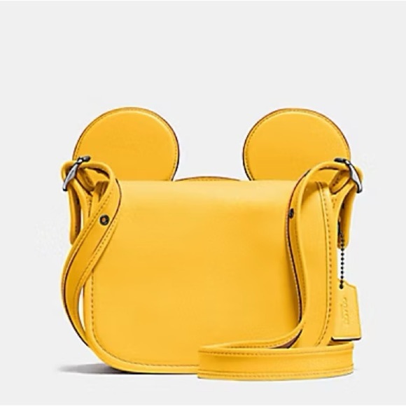 Disney X COACH | limited edition leather mustard yellow Mickey Mouse ears purse - Picture 1 of 10